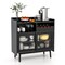 Costway Kitchen Buffet Sideboard Organizer Liquor Bar Cabinet with Wine Rack & Sliding Door